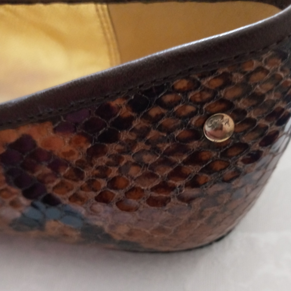 Coach Brown Python Snake Print Flat Ballet Shoes … - image 4